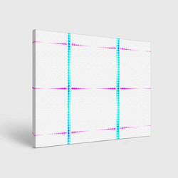 Холст прямоугольный Color white blue pink stripes, цвет: 3D-принт