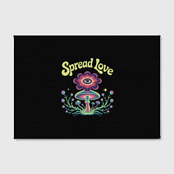 Холст прямоугольный Психоделический цветок с глазом и грибы, цвет: 3D-принт — фото 2