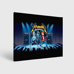 Холст прямоугольный Rock group Futurama - ai art fantasy, цвет: 3D-принт