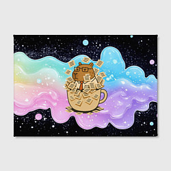 Холст прямоугольный Менеджер капибара в кружке в стикерах, цвет: 3D-принт — фото 2