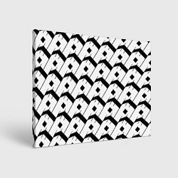 Холст прямоугольный Три буквы: чёрные, цвет: 3D-принт