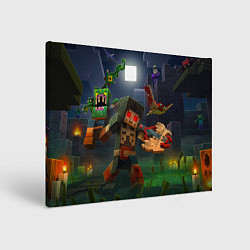 Картина прямоугольная Майнкрафт - темная ночь