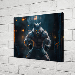 Холст прямоугольный Агрессивный волк боец, цвет: 3D-принт — фото 2