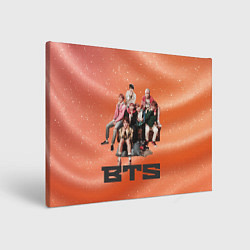 Холст прямоугольный BTS фотка на диване, цвет: 3D-принт