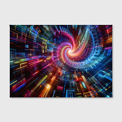 Холст прямоугольный Fractal neon spiral - ai art fantasy, цвет: 3D-принт — фото 2