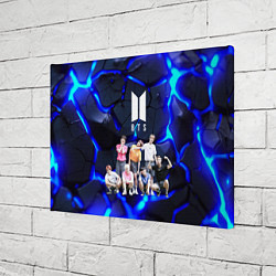 Холст прямоугольный BTS синее свечение на фоне, цвет: 3D-принт — фото 2
