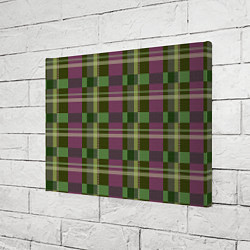 Холст прямоугольный Сливово-зелёная клетка, цвет: 3D-принт — фото 2