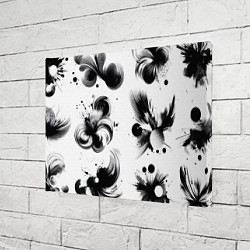 Холст прямоугольный Чёрно-белая абстракция нейроарт, цвет: 3D-принт — фото 2