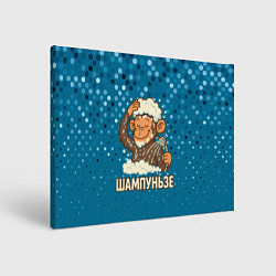 Холст прямоугольный Шампуньзе - обезьянка моется, цвет: 3D-принт