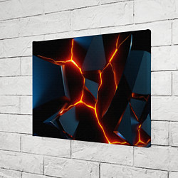 Холст прямоугольный Трещины неоновые, цвет: 3D-принт — фото 2