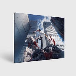 Холст прямоугольный Denji in city Chainsaw man, цвет: 3D-принт