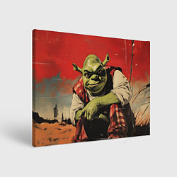 Холст прямоугольный Шрек на фоне природы, цвет: 3D-принт