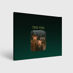 Холст прямоугольный Twin Pigs пародия, цвет: 3D-принт