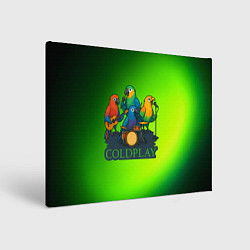 Холст прямоугольный Coldplay группа из попугаев, цвет: 3D-принт