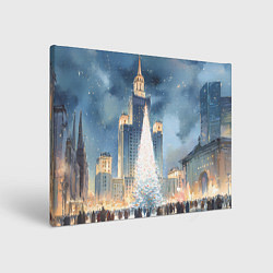 Холст прямоугольный Новый год в Москве, цвет: 3D-принт