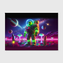 Холст прямоугольный Космонавт Шрук в неоновом скафандре на загадочной, цвет: 3D-принт — фото 2