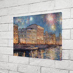 Холст прямоугольный Новогодний салют в Питере, цвет: 3D-принт — фото 2