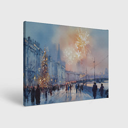 Холст прямоугольный Новогодняя Питерская атмосфера, цвет: 3D-принт