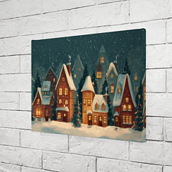 Холст прямоугольный Сказочный Новогодний городок, цвет: 3D-принт — фото 2