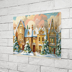 Холст прямоугольный Новогодний город, цвет: 3D-принт — фото 2