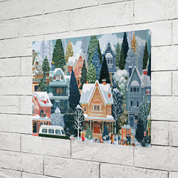 Холст прямоугольный Новогодний елочный двор, цвет: 3D-принт — фото 2