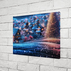 Холст прямоугольный Новогодний двор в блестках, цвет: 3D-принт — фото 2