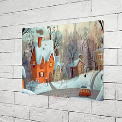 Холст прямоугольный Милый новогодний дворик, цвет: 3D-принт — фото 2