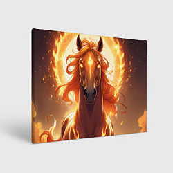 Холст прямоугольный Огненная лошадь в свечении, цвет: 3D-принт