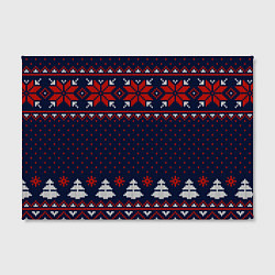 Холст прямоугольный Новогодний вязаный узор, цвет: 3D-принт — фото 2
