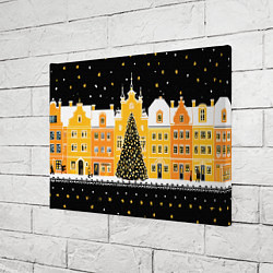 Холст прямоугольный Новогодняя ночь в городе, цвет: 3D-принт — фото 2