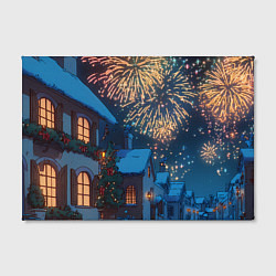 Холст прямоугольный Праздничный новогодний салют, цвет: 3D-принт — фото 2