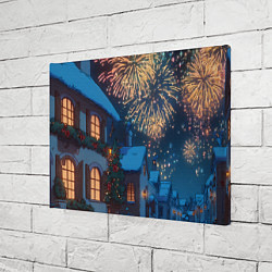 Холст прямоугольный Праздничный новогодний салют, цвет: 3D-принт — фото 2