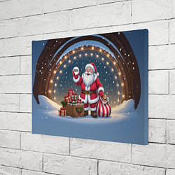 Холст прямоугольный Санта с мешком подарков, цвет: 3D-принт — фото 2