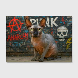 Холст прямоугольный Сфинкс на фоне стены с граффити, цвет: 3D-принт — фото 2