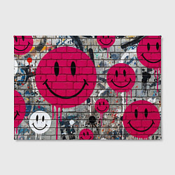 Холст прямоугольный Розовые смайлы граффити, цвет: 3D-принт — фото 2