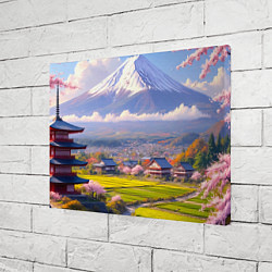 Холст прямоугольный Сакура у подножия Фудзиямы, цвет: 3D-принт — фото 2