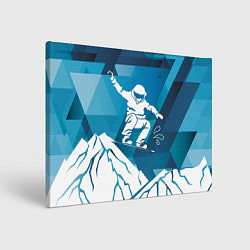 Холст прямоугольный Горы и сноубордист, цвет: 3D-принт