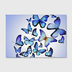 Холст прямоугольный Голубые бабочки, цвет: 3D-принт — фото 2