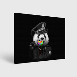 Холст прямоугольный Панда с карамелью, цвет: 3D-принт