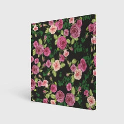 Холст квадратный Кусты из роз, цвет: 3D-принт
