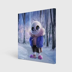 Холст квадратный Winter forest & Sans, цвет: 3D-принт