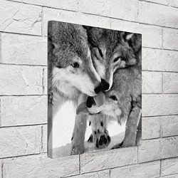 Холст квадратный Волчья семья, цвет: 3D-принт — фото 2