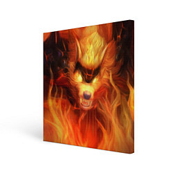Холст квадратный Fire Wolf, цвет: 3D-принт