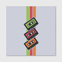 Холст квадратный Ретро кассеты, цвет: 3D-принт — фото 2