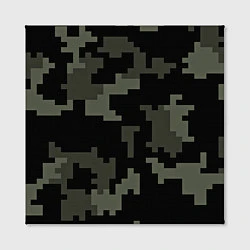 Холст квадратный Камуфляж пиксельный: черный/серый, цвет: 3D-принт — фото 2