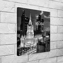 Холст квадратный Огни ночной Москвы, цвет: 3D-принт — фото 2
