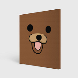 Холст квадратный Медведь, цвет: 3D-принт