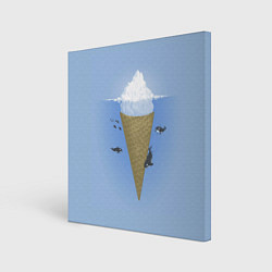 Холст квадратный Мороженое, цвет: 3D-принт