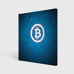 Холст квадратный Bitcoin Blue, цвет: 3D-принт