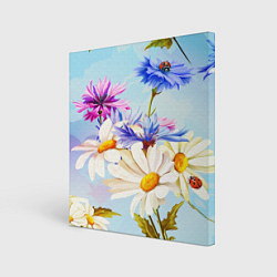 Холст квадратный Flowers, цвет: 3D-принт